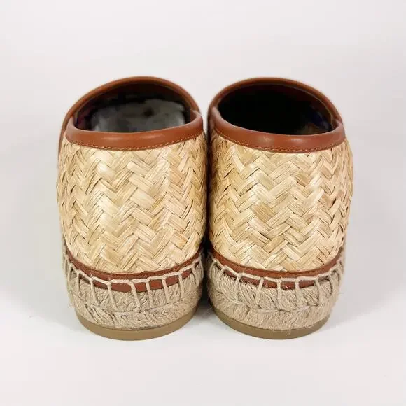 Gucci Interlocking G Raffia Leather Espadrille - Women’s 8.5